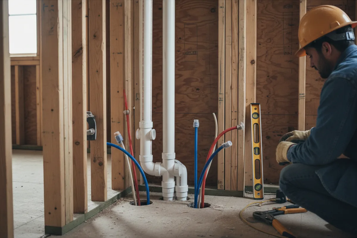 Drain and supply rough-in during Toilet Repair and Installation in Iola