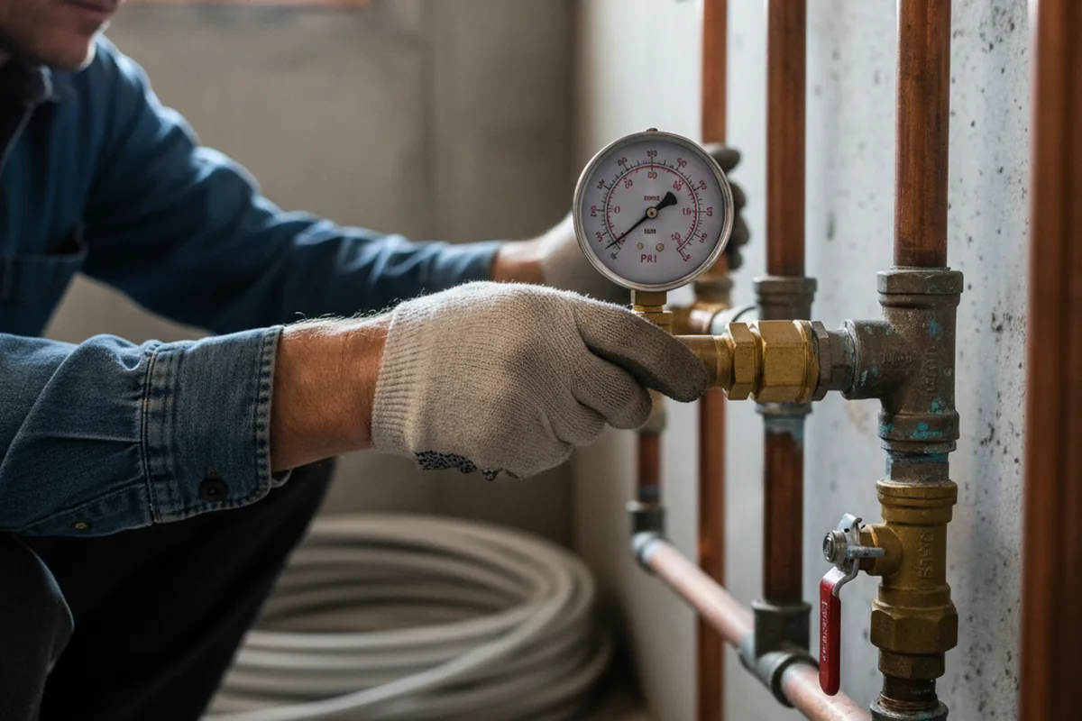 Pressure testing a repaired line during Water Line Repair in Iola
